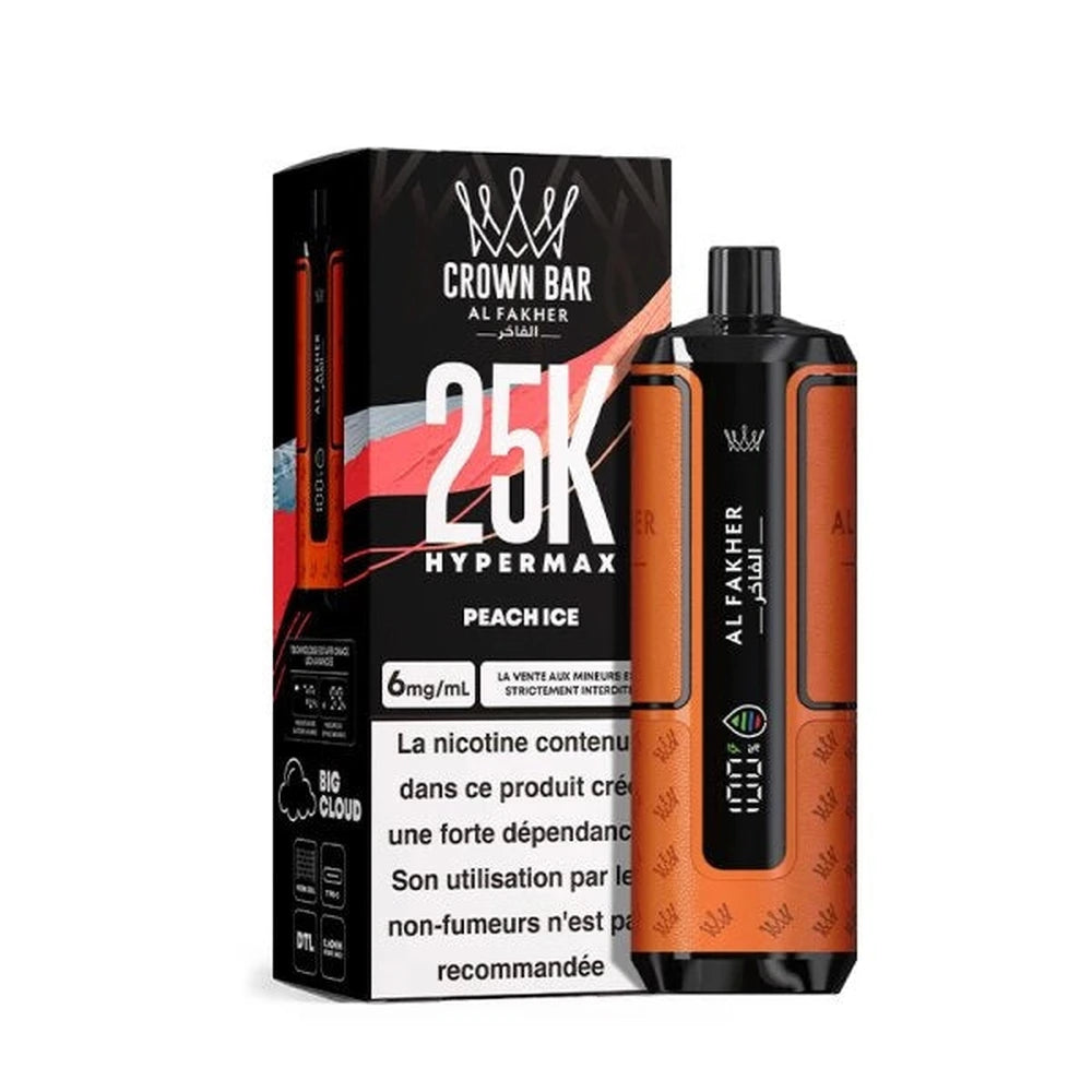 Puff Crown Bar 25K Hyper Max — Peach Ice