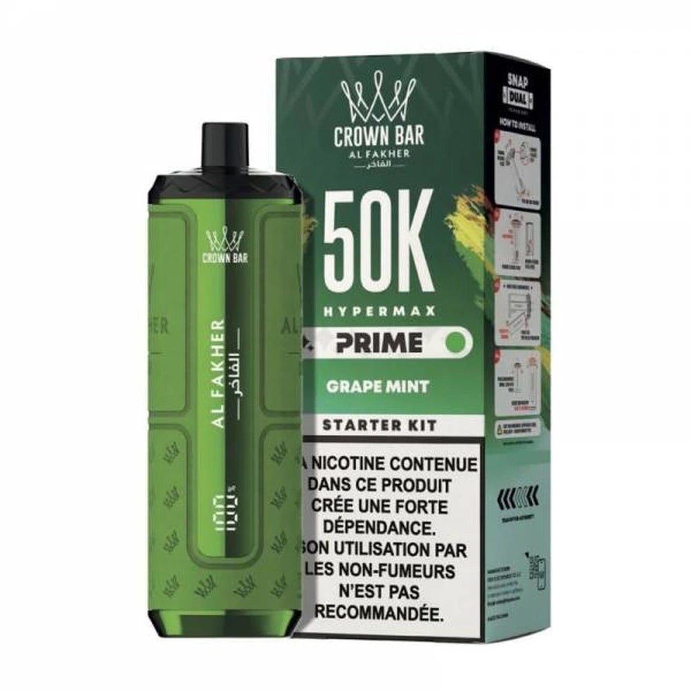 Puff Crown Bar 50K Hypermax Prime — Grape Mint