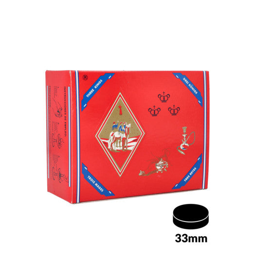 Charbons Three Kings 33 mm, boîte de 100