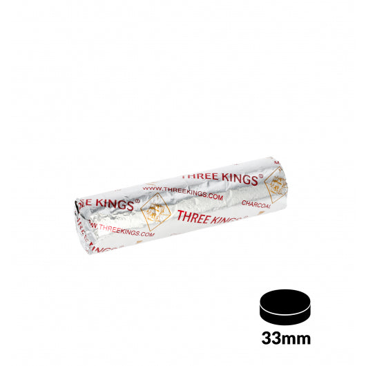 Rouleau de charbons Three Kings ouvert