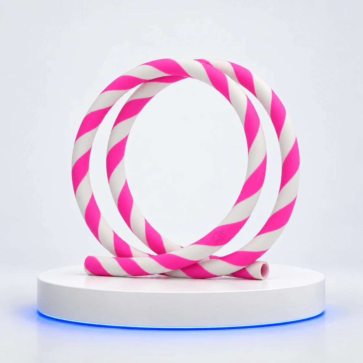 Tuyau silicone Striped — Blanc & Rose — photo studio