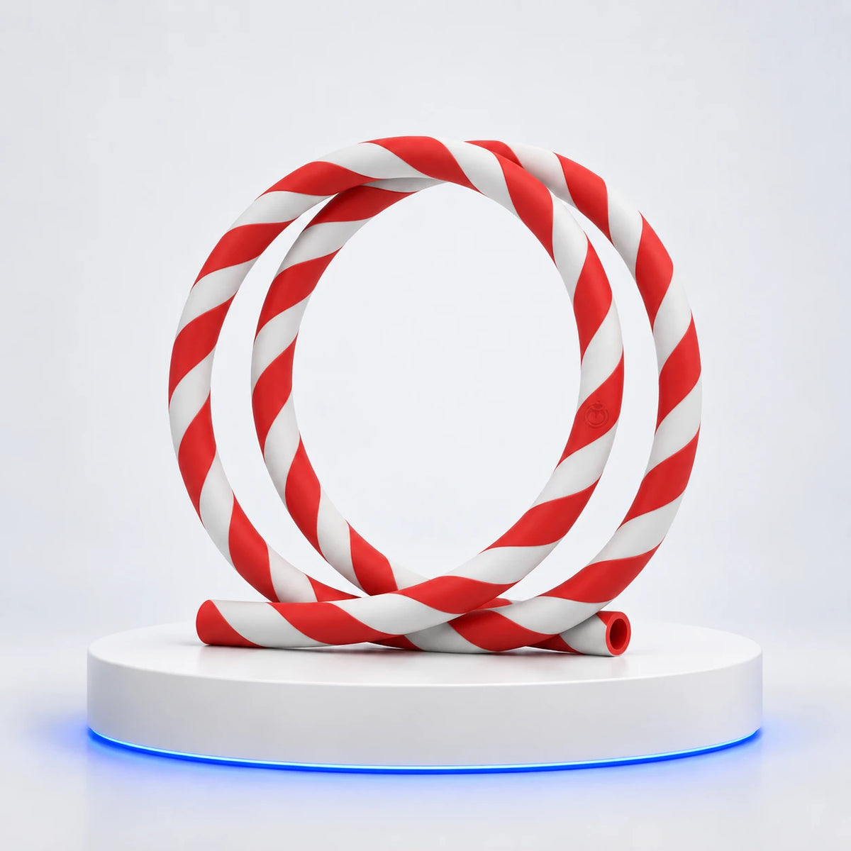Tuyau silicone Striped — Blanc & Rouge — photo studio